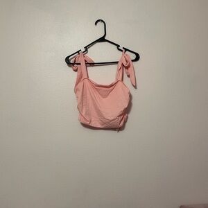 SHEIN Light Pink Tank Top with Tie Straps